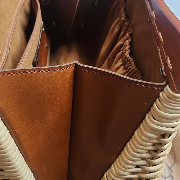 Patricia Nash Spring Wicker Marcianise Satchel/Crossbody & Dust Bag - Picture 11 of 13